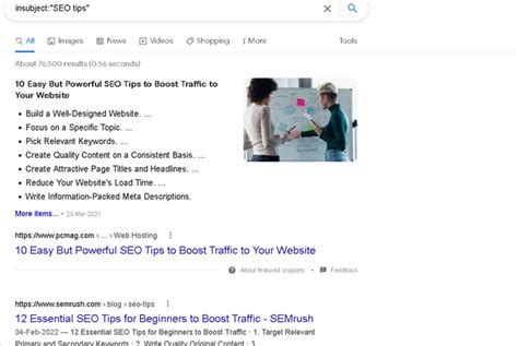 insubject shop|Google Search Operators .